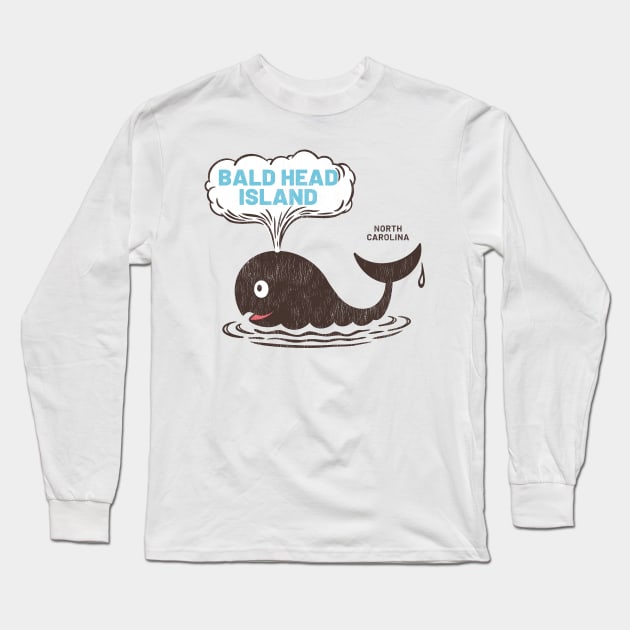 Bald Head Island, NC Summertime Vacationing Whale Spout Long Sleeve T-Shirt by Contentarama